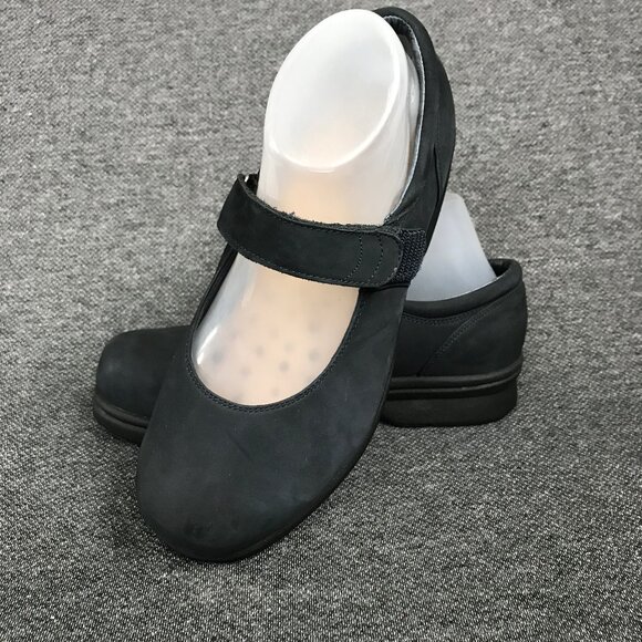 Propet Mary Jane Shoes Sz 7.5 2E X Wide Black Leather Comfort Orthotic Hook Loop - Picture 1 of 10
